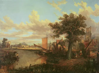 Der Fluss Yare mit einer entfernten Ansicht von Norwich, ca. 1840
